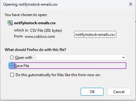 Notify In Stock Email Downloader PHP